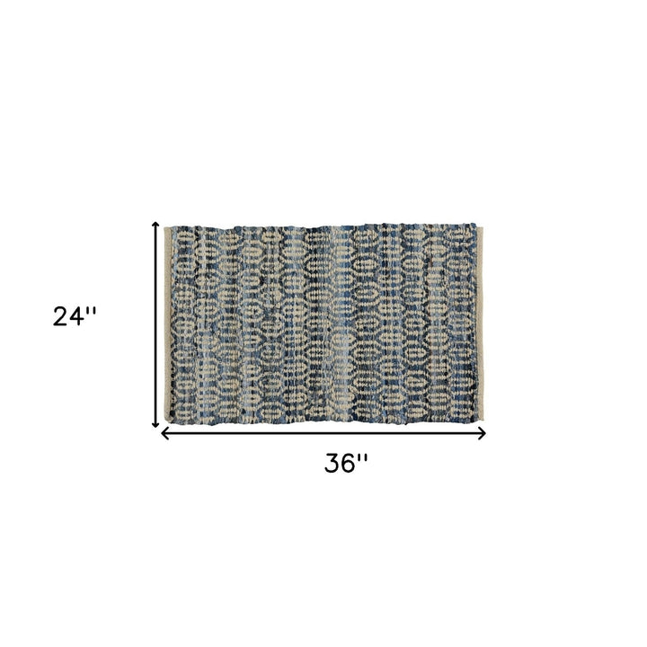 5 x 8 Blue and Gray Area Rug Image 1