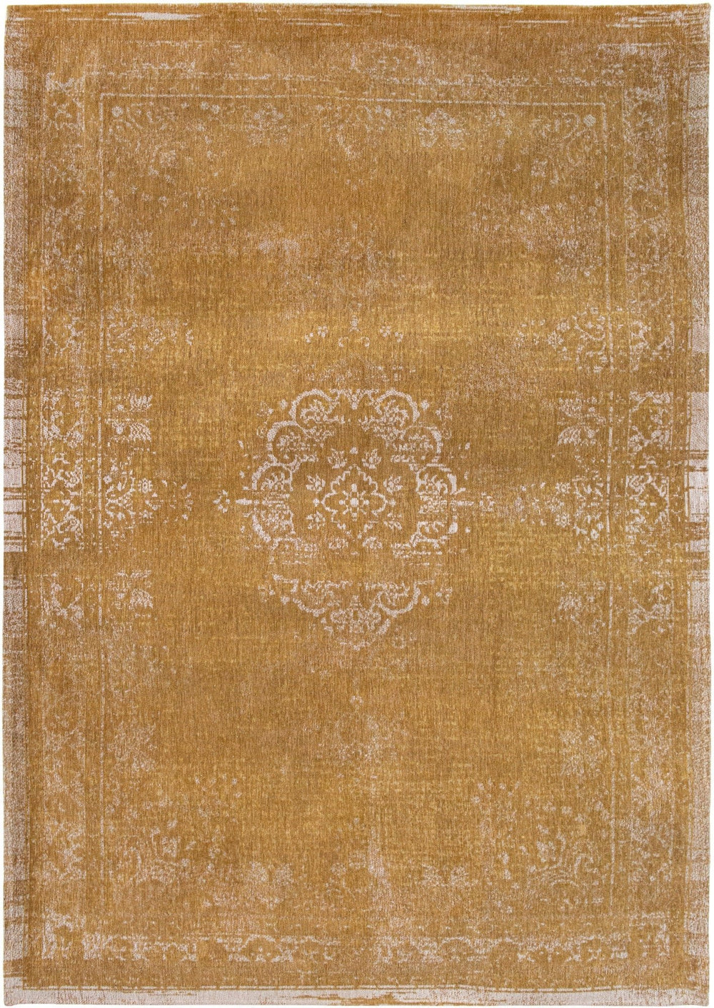 5 x 7 Orange and White Medallion Non Skid Area Rug Image 2