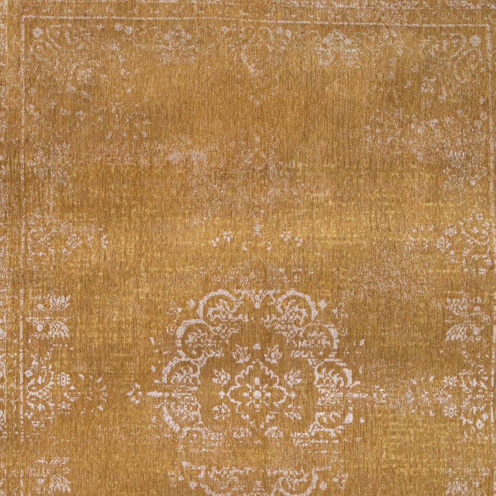 5 x 7 Orange and White Medallion Non Skid Area Rug Image 5