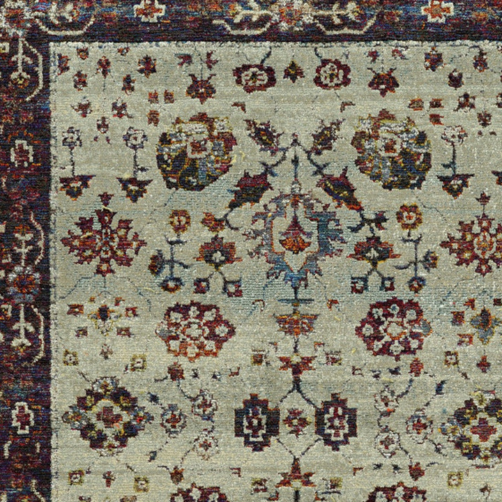 5 x 7 Red and Ivory Oriental Power Loom Area Rug Image 4