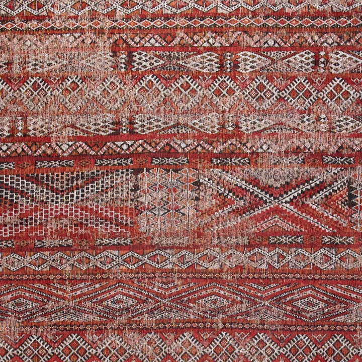 5 x 7 Red and Gray Oriental Non Skid Area Rug Image 6