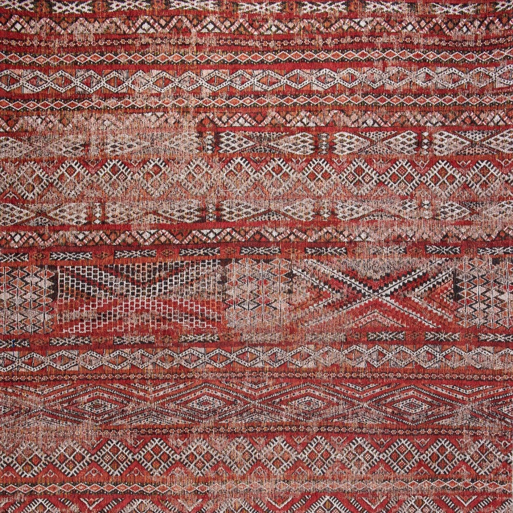 5 x 7 Red and Gray Oriental Non Skid Area Rug Image 7