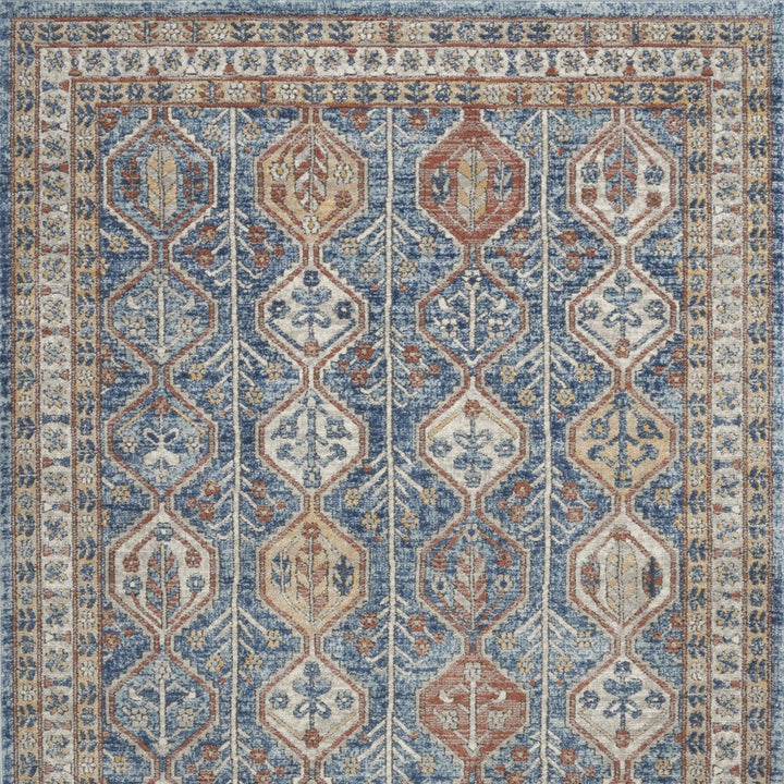 5 X 7 Blue Southwestern Power Loom Non Skid Area Rug Image 4