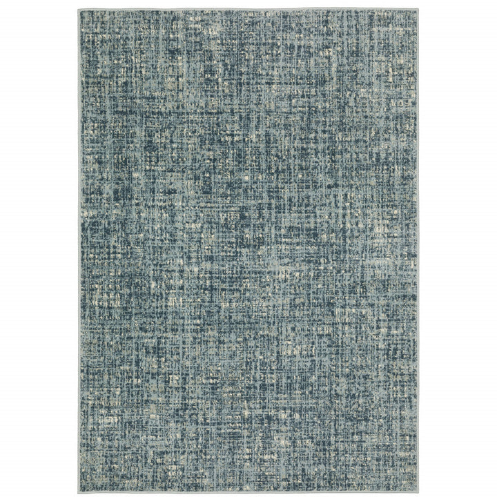 5 X 7 Dark Blue Light Blue Grey Ivory And Beige Abstract Power Loom Stain Resistant Area Rug Image 1