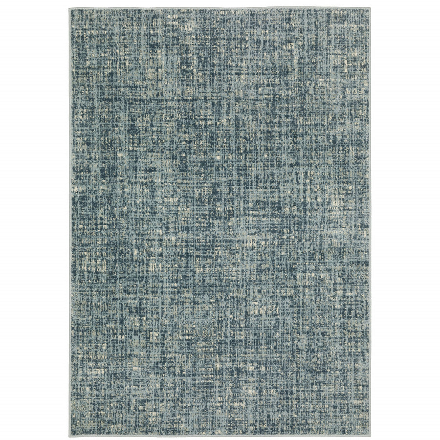 5 X 7 Dark Blue Light Blue Grey Ivory And Beige Abstract Power Loom Stain Resistant Area Rug Image 1