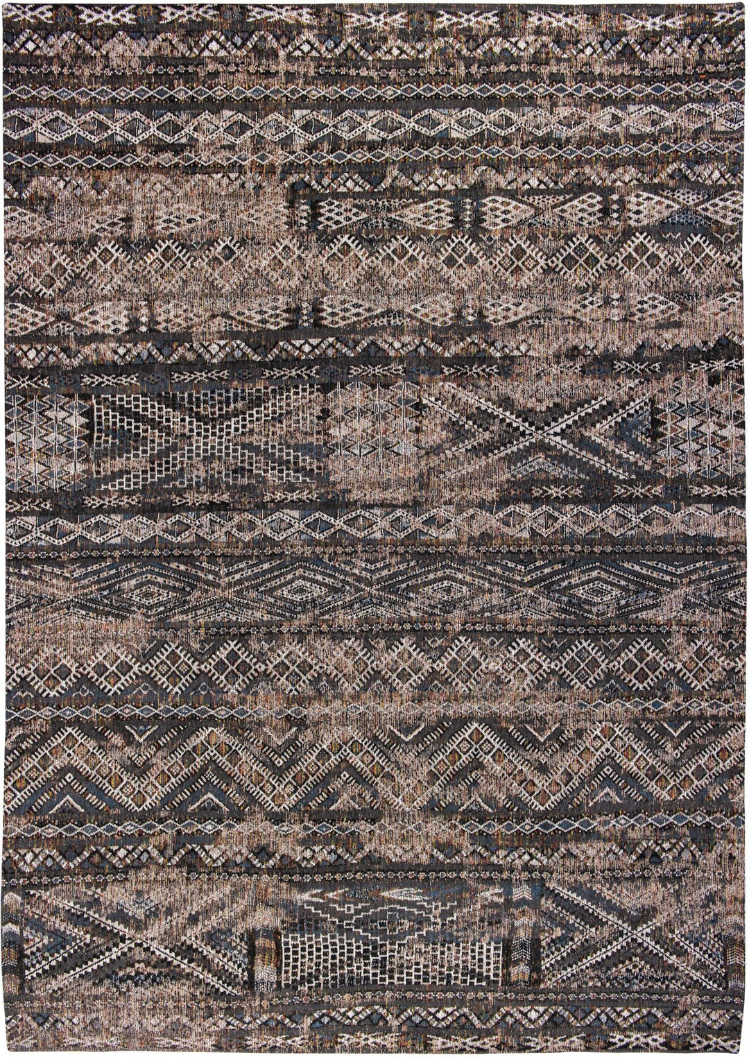 5 x 7 Gray and Beige Oriental Non Skid Area Rug Image 2