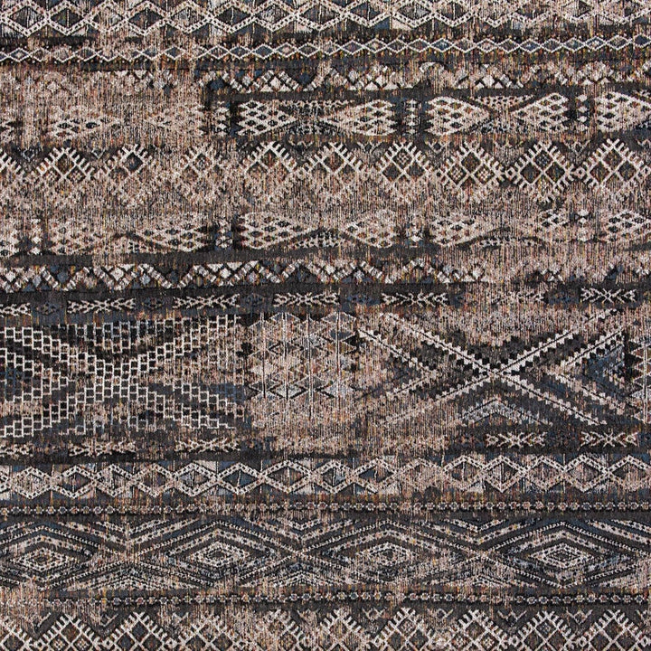 5 x 7 Gray and Beige Oriental Non Skid Area Rug Image 6