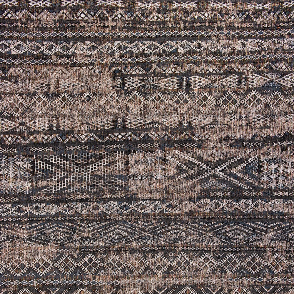 5 x 7 Gray and Beige Oriental Non Skid Area Rug Image 7