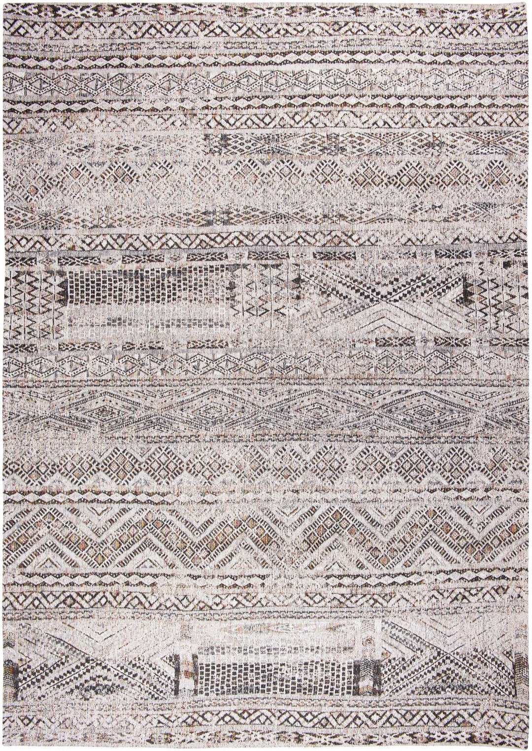 5 x 7 Gray and White Oriental Non Skid Area Rug Image 2