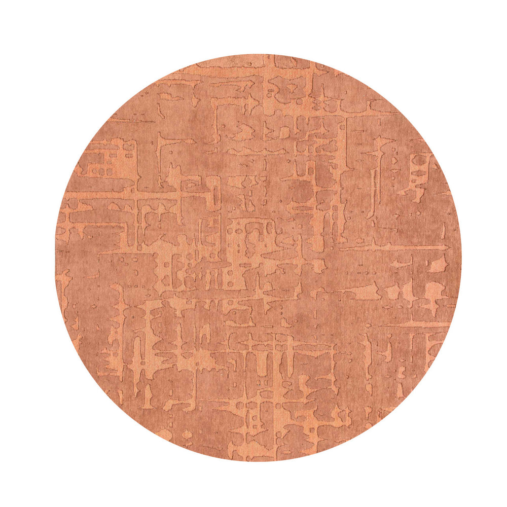 5 Orange Round Abstract Non Skid Area Rug Image 2