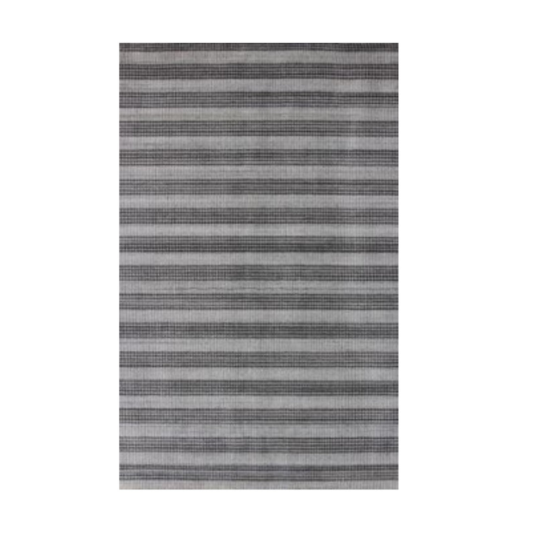 5 X 10 Black And Gray Striped Hand Loomed Area Rug Image 1