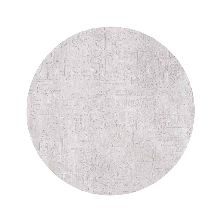 5 White Round Abstract Non Skid Area Rug Image 2