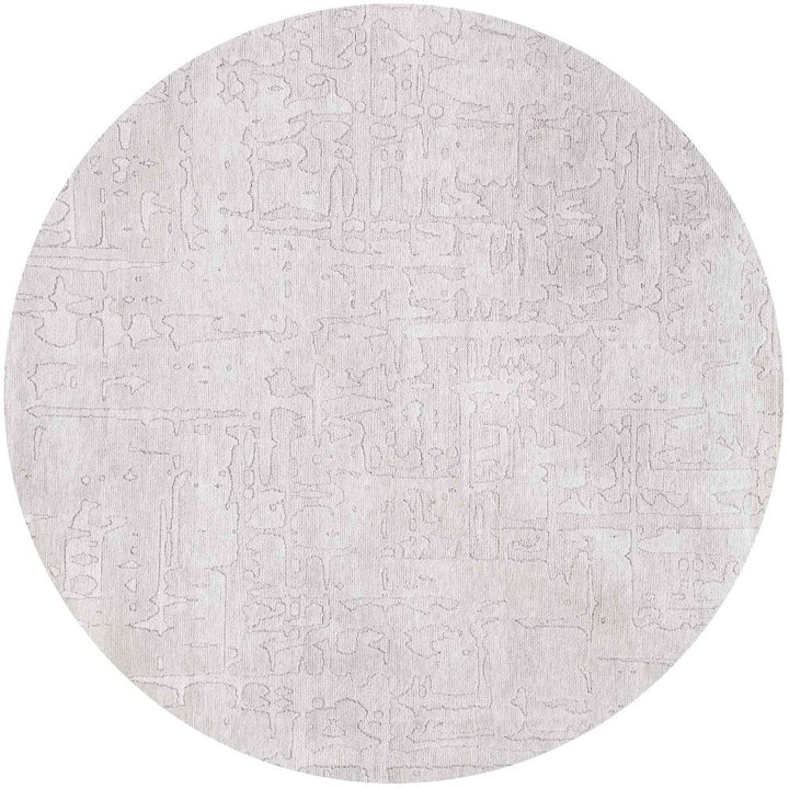 5 White Round Abstract Non Skid Area Rug Image 6