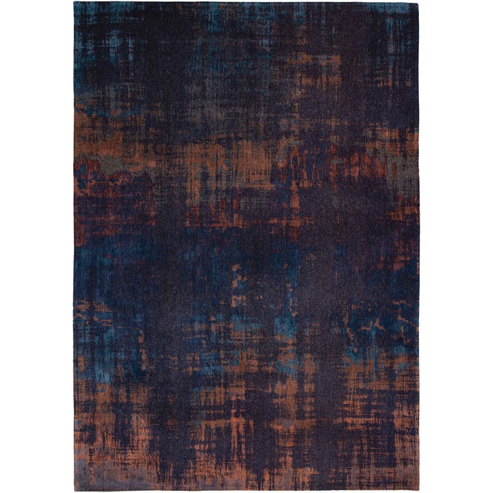 5 x 7 Blue and Brown Abstract Non Skid Area Rug Image 2