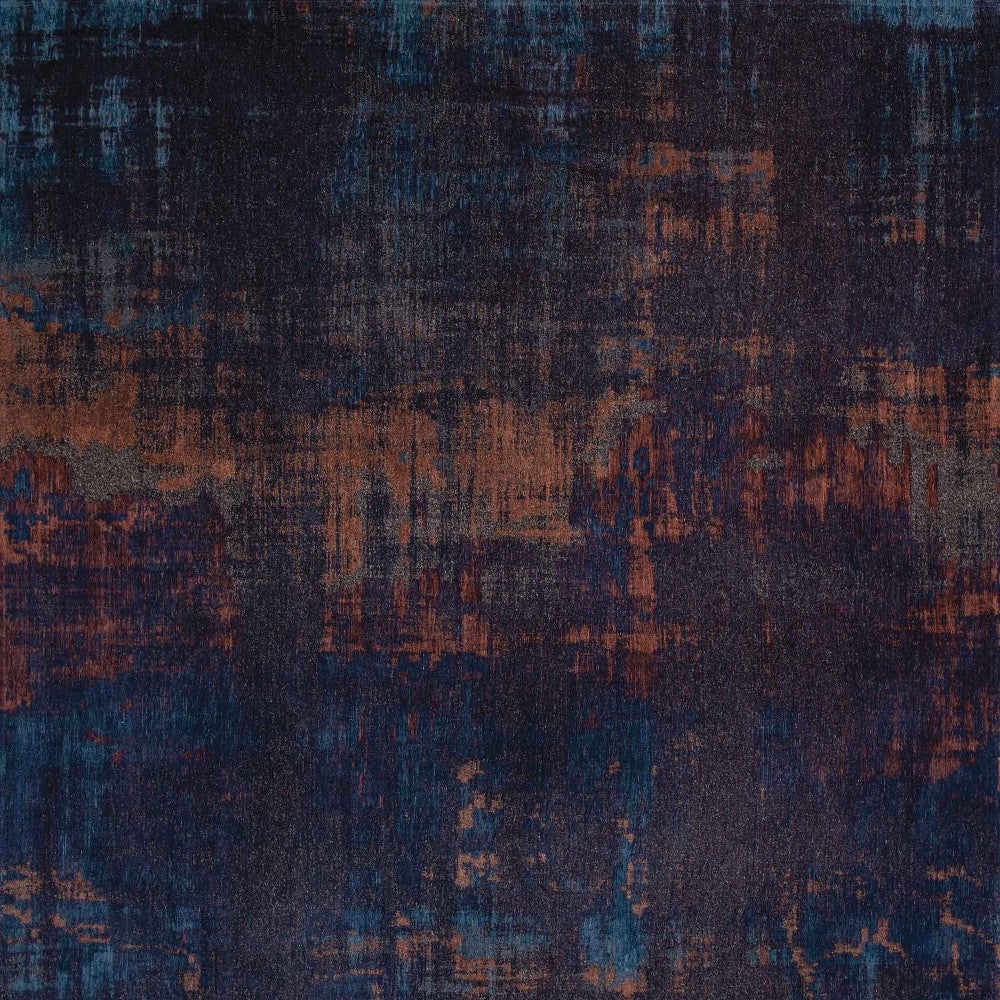 5 x 7 Blue and Brown Abstract Non Skid Area Rug Image 6