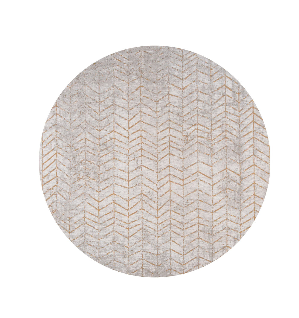 5 Gray and Yellow Round Chevron Non Skid Area Rug Image 2