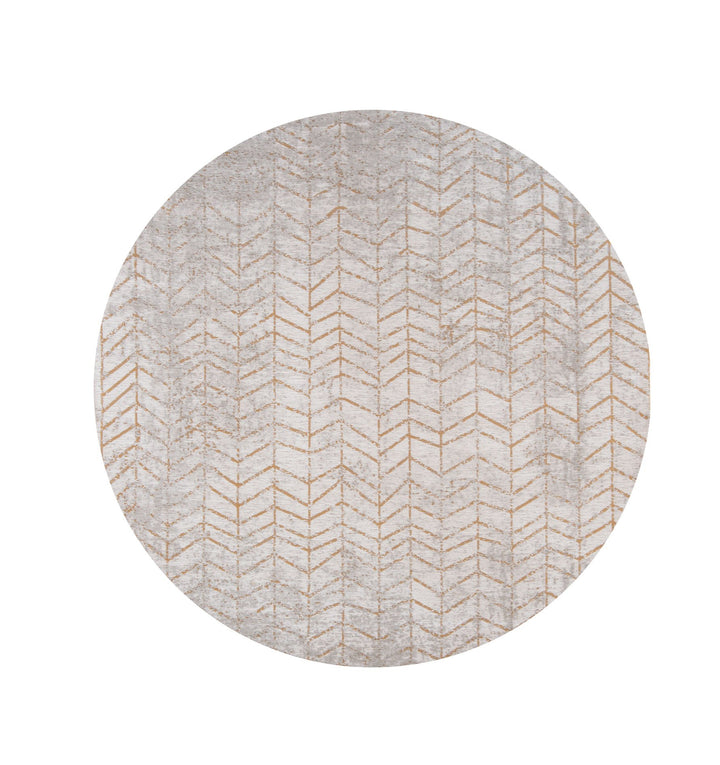 5 Gray and Yellow Round Chevron Non Skid Area Rug Image 2