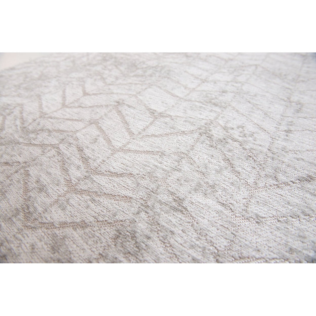 5 Gray and White Round Chevron Non Skid Area Rug Image 10