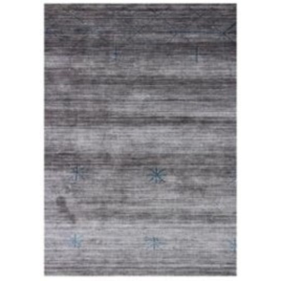 5 x 8 Gray and Teal Abstract Ombre with Stars Hand Loomed Area Rug Image 1