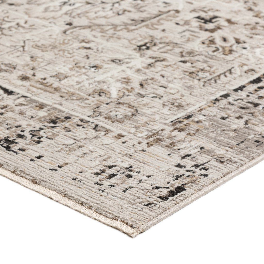 5 X 8 Gray Oriental Area Rug With Fringe Image 5