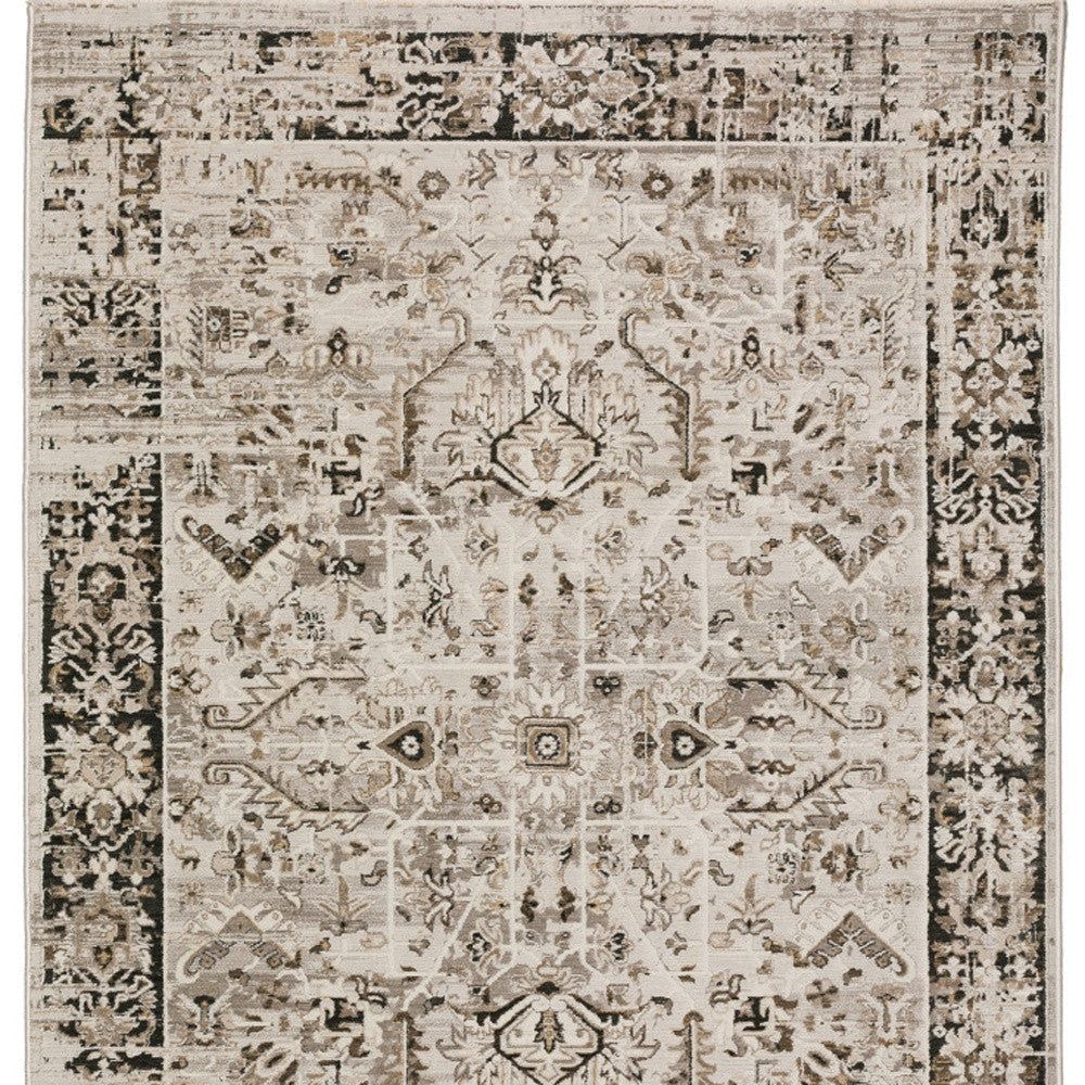 5 X 8 Gray Oriental Area Rug With Fringe Image 6