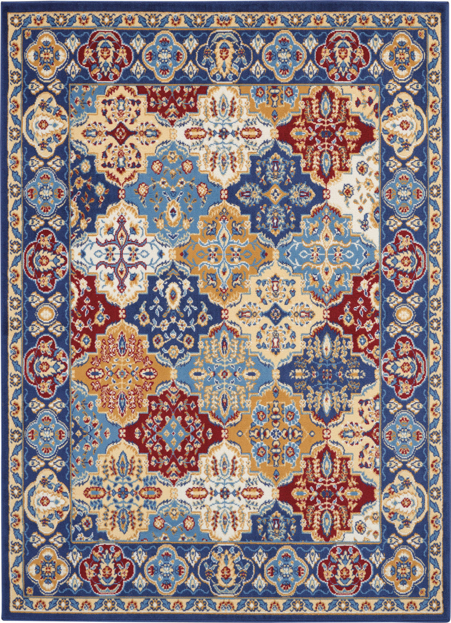 5 x 7 Red Damask Power Loom Area Rug Image 1