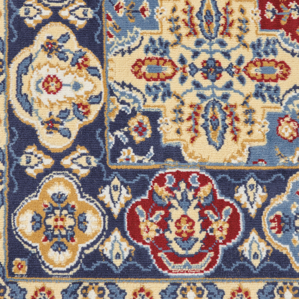 5 x 7 Red Damask Power Loom Area Rug Image 3