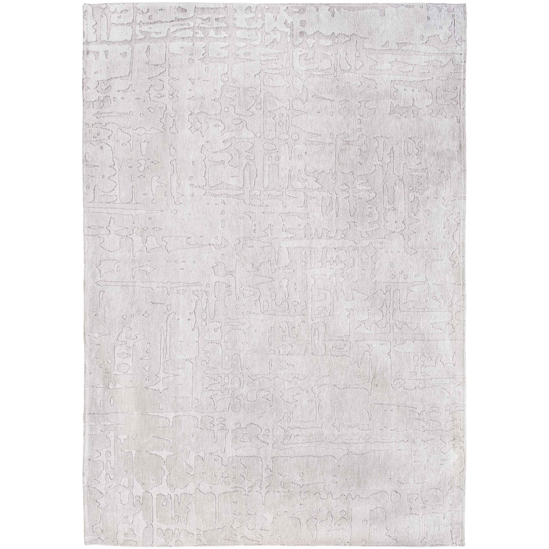 5 x 7 White Abstract Non Skid Area Rug Image 2