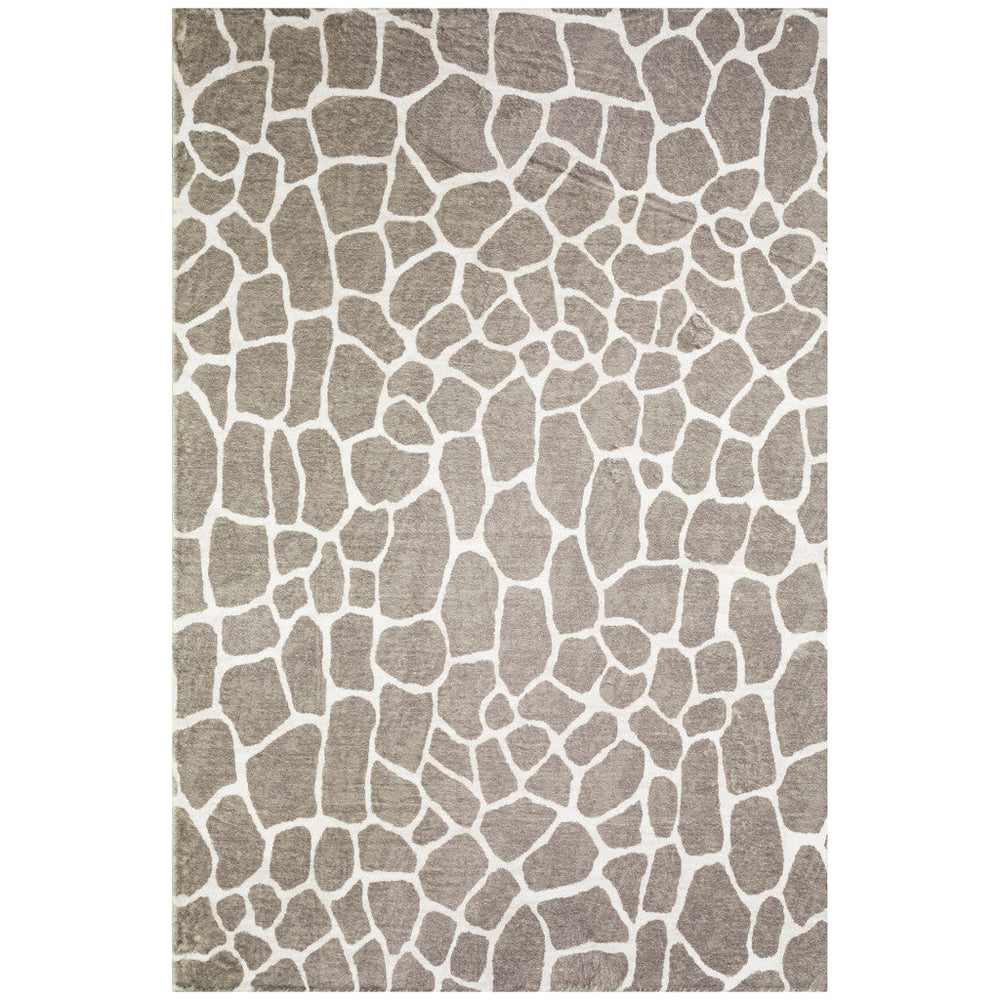 5 X 8 Beige Giraffe Print Shag Handmade Non Skid Area Rug Image 2