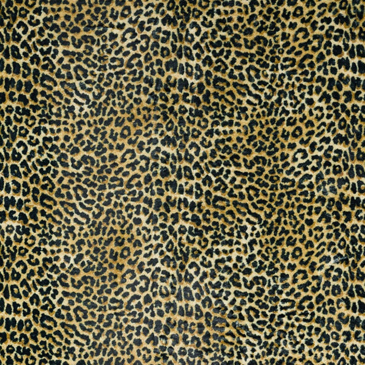 5 X 8 Black and Gold Leopard Print Shag Handmade Non Skid Area Rug Image 3