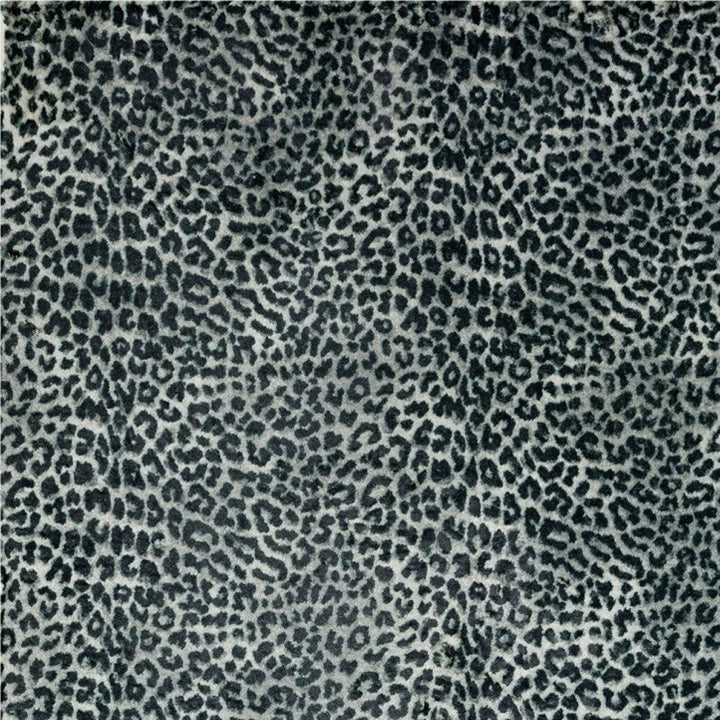 5 X 8 Black and Gray Leopard Print Shag Handmade Non Skid Area Rug Image 4