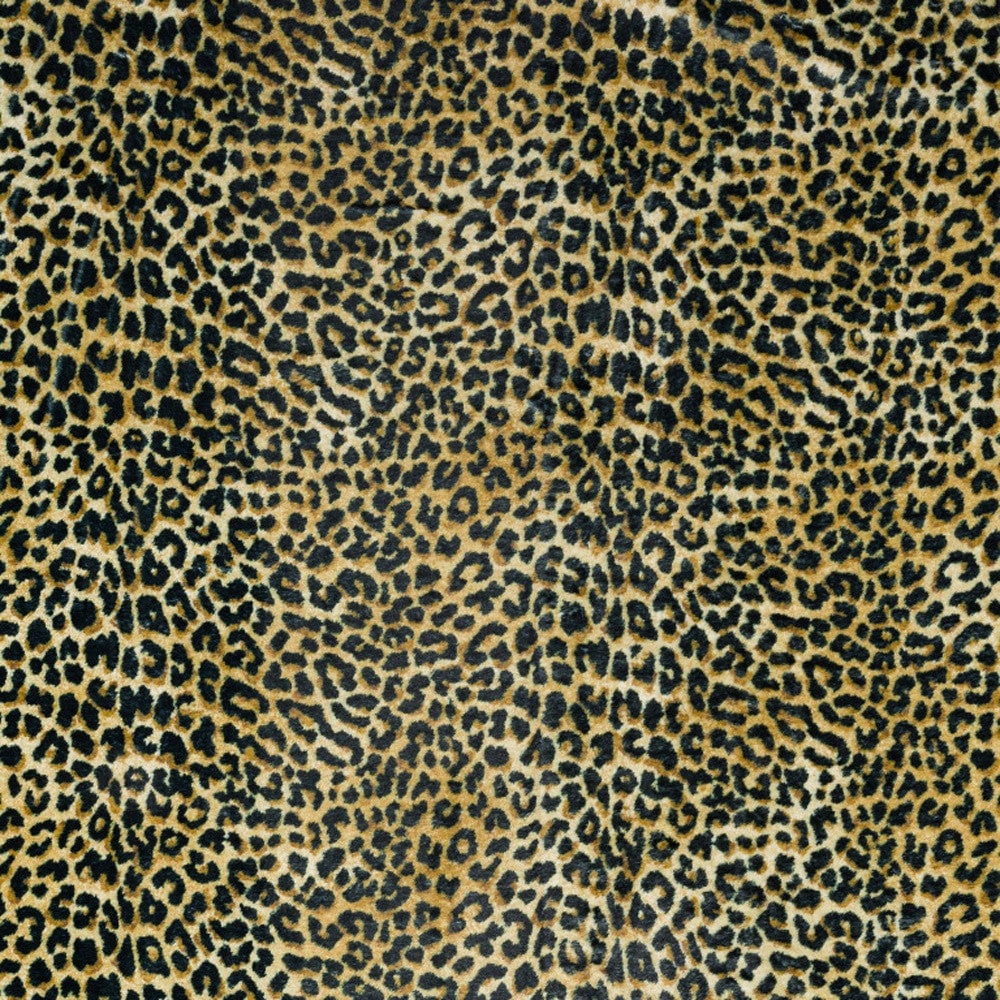 5 X 8 Black and Gold Leopard Print Shag Handmade Non Skid Area Rug Image 9