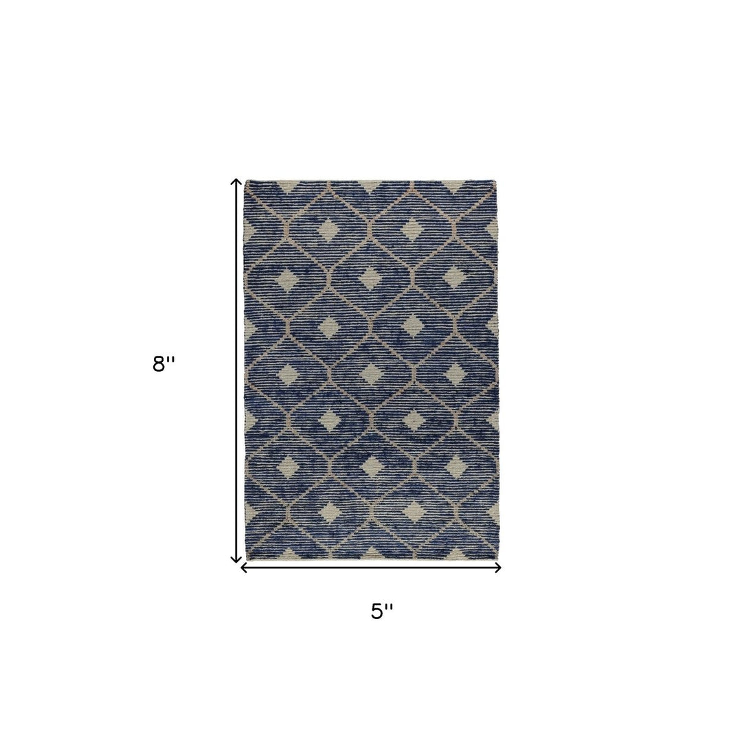 5 X 8 Black Geometric Hand Woven Area Rug Image 4