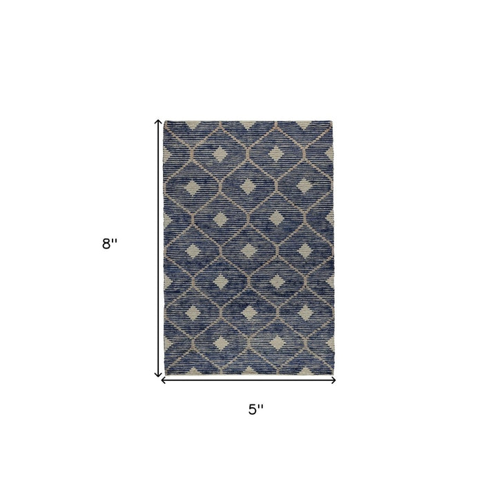 5 X 8 Black Geometric Hand Woven Area Rug Image 4