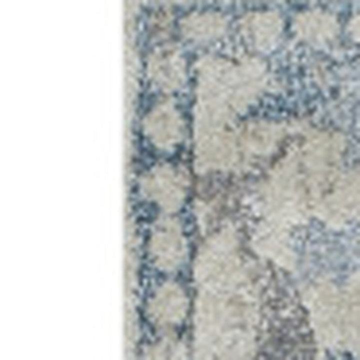 5 x 8 Blue Oriental Area Rug Image 5