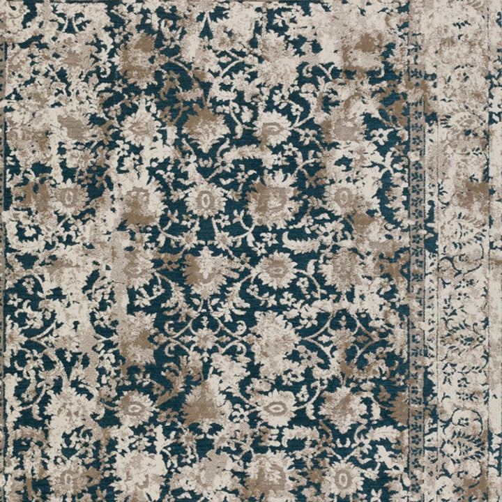 5 X 8 Blue Oriental Area Rug With Fringe Image 6