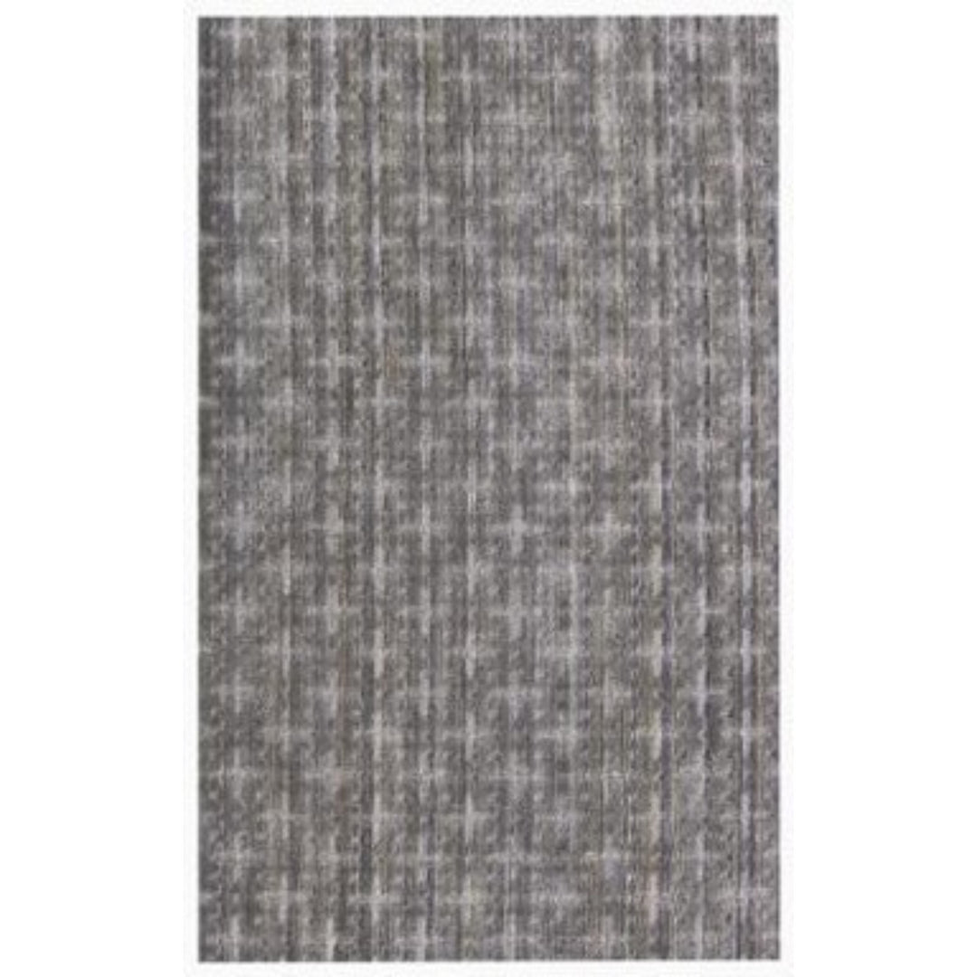 5 X 8 Brown And Dark Grey Plaid Cross Hand Loomed Area Rug Image 1