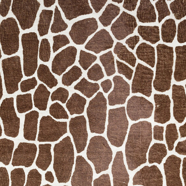 5 X 8 Brown Animal Print Shag Non Skid Area Rug Image 3