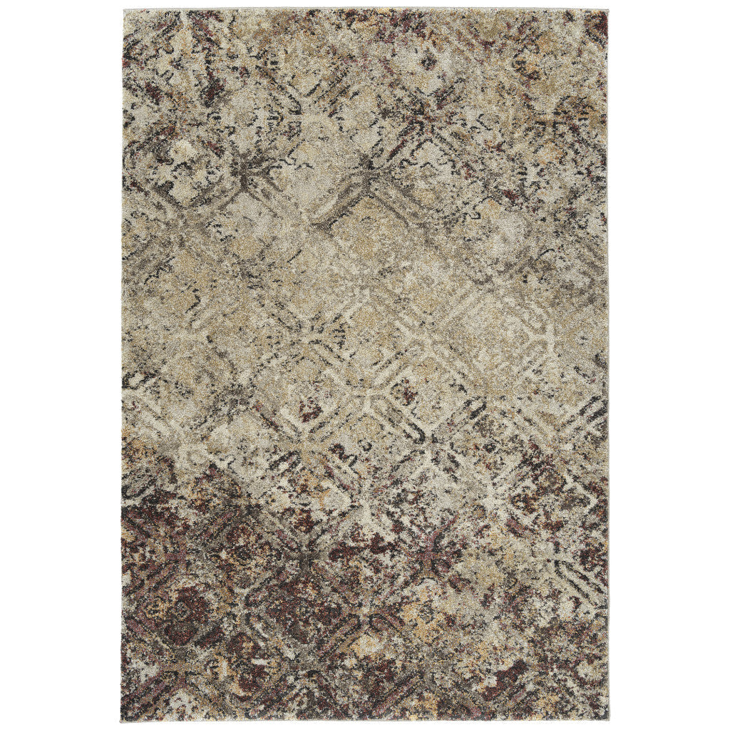 5 X 8 Brown Diamond Area Rug Image 1