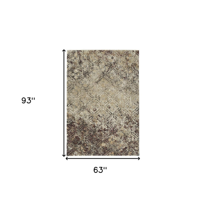 5 X 8 Brown Diamond Area Rug Image 10