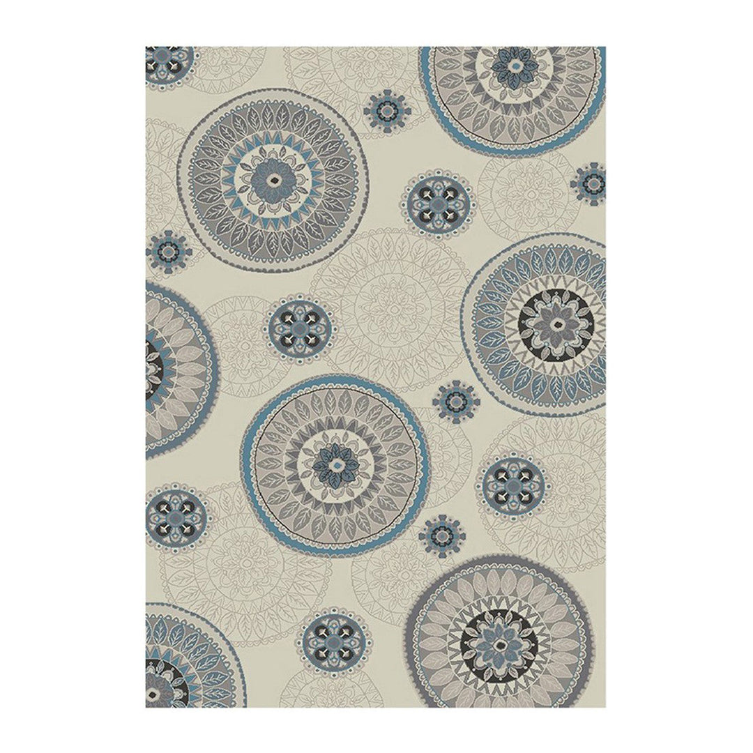 5 x 8 Ivory and Gray Geometric Area Rug Image 3