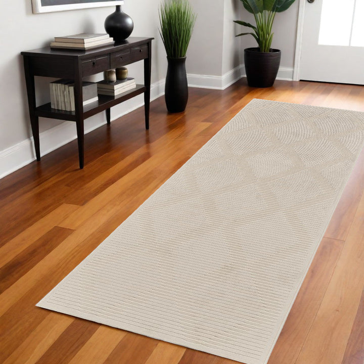 10 X 13 Ivory And Tan Geometric Stain Resistant Area Rug Image 7