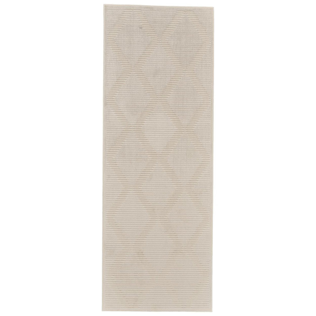 10 X 13 Ivory And Tan Geometric Stain Resistant Area Rug Image 5