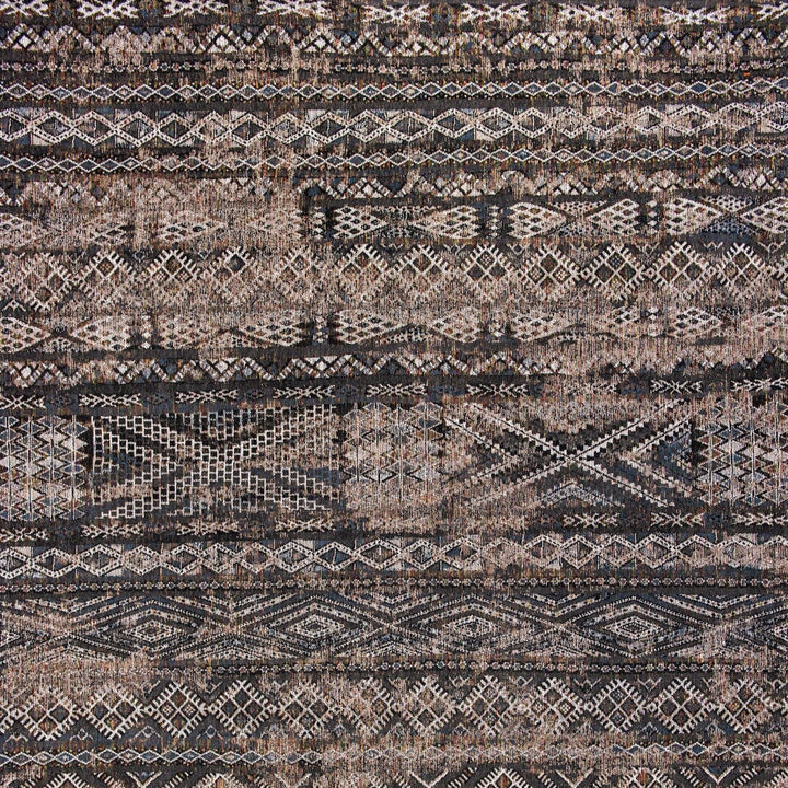 6 X 8 Gray and Beige Oriental Non Skid Area Rug Image 7