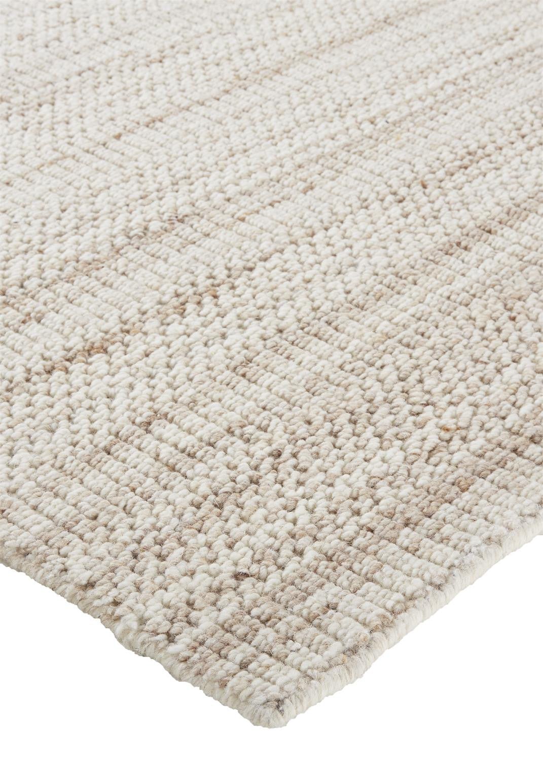 5 X 8 Ivory Wool Hand Woven Stain Resistant Area Rug Image 1