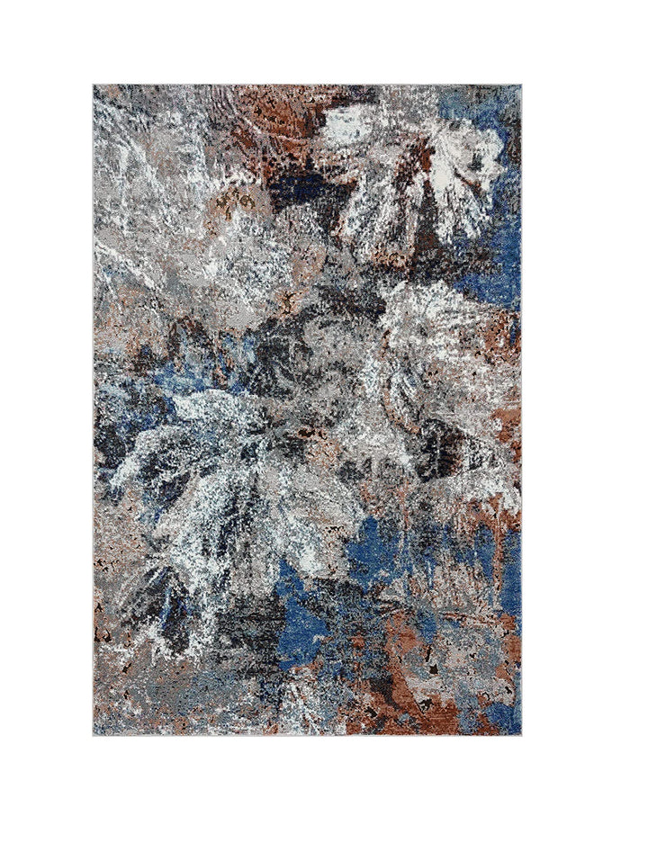 5 x 8 Gray Abstract Foliage Area Rug Image 1