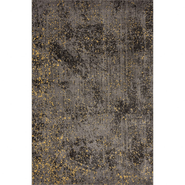 5 x 8 Gray and Yellow Abstract Sprinkle Area Rug Image 6