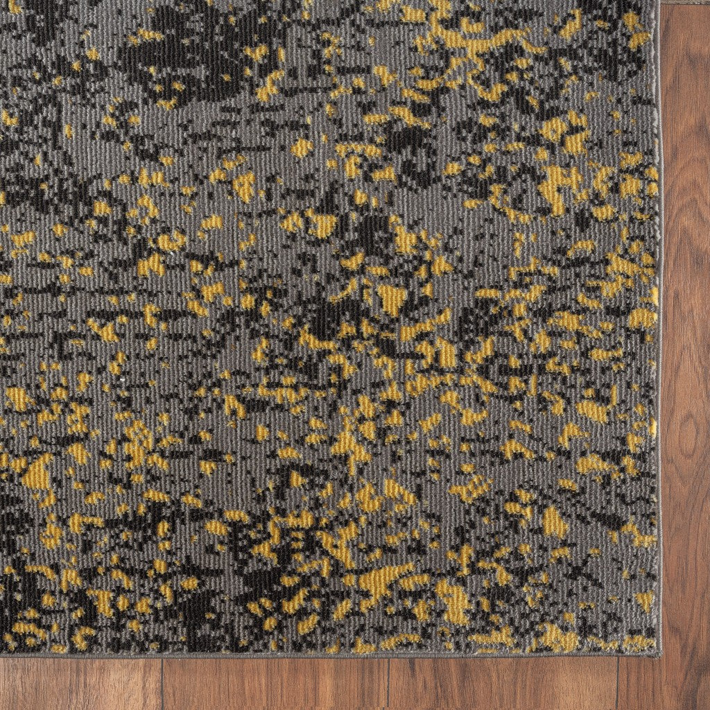 5 x 8 Gray and Yellow Abstract Sprinkle Area Rug Image 8