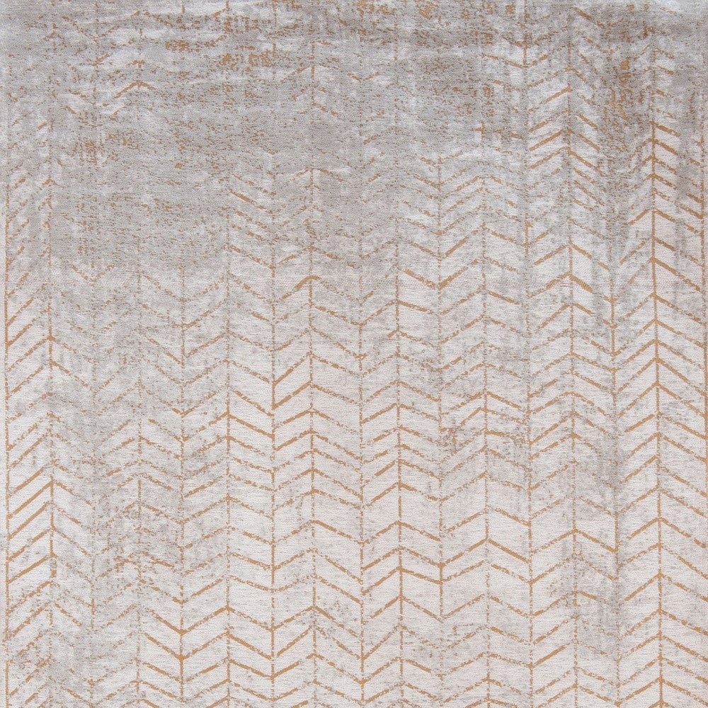 6 X 8 Gray and Yellow Chevron Non Skid Area Rug Image 5