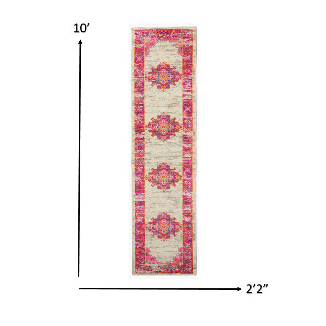 6 Fuchsia Power Loom Runner Rug Image 1